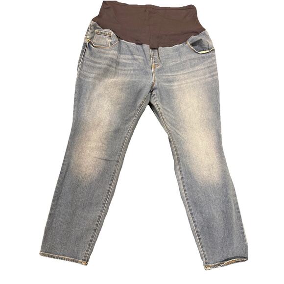 Old Navy Women's Maternity Jeans Skinny Full Panel Blue Med Wash Size 20 Short - Picture 2 of 14